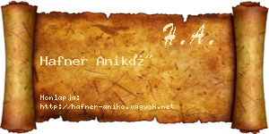 Hafner Anikó névjegykártya